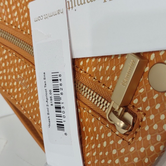 🌞HAMMITT Nash apricot tan snake small 2 wristlet crossbody handbag New Gold - Picture 7 of 8